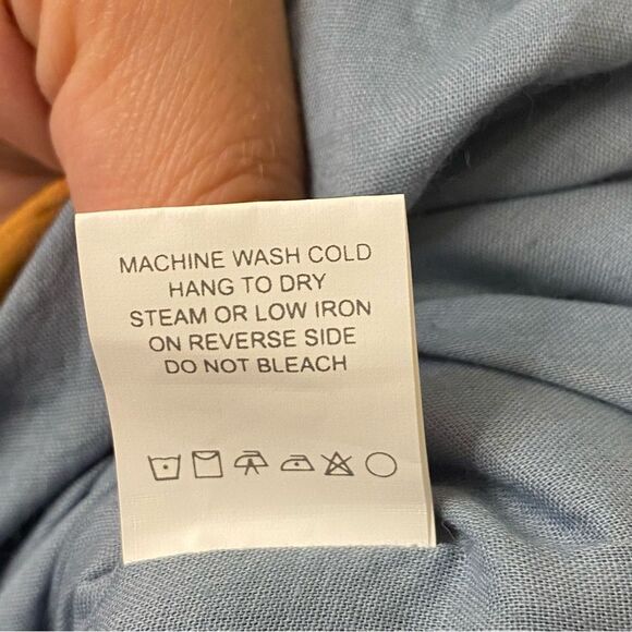 Anthropologie Bel Kazan Blue Floral Evie wide leg jumpsuit l organic cotton L - Picture 16 of 16